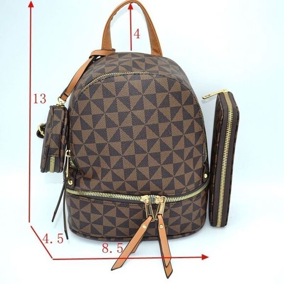 3N1 Leopard Pattern Backpack - Blue